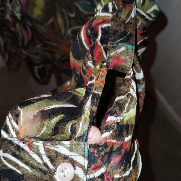 Christopher and Banks sheer v-neck blouse - Picture 3 of 5